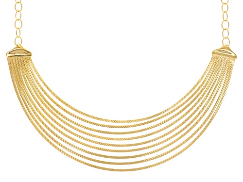 Photo of Moda Al Massimo® 18k Yellow Gold Over Bronze Multi-Row Diamond Cut Omega 18 Inch Necklace - Size 18