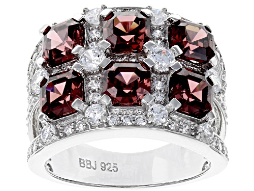 Bella Luce ® 7.74CTW Esotica ™ Blush Zircon And White Diamond Simulants Rhodium Over Silver Ring - Size 7