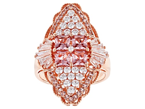 Bella Luce ® Esotica ™ 3.30ctw Morganite and White Diamond Simulants Eterno ™ Rose Ring - Size 6