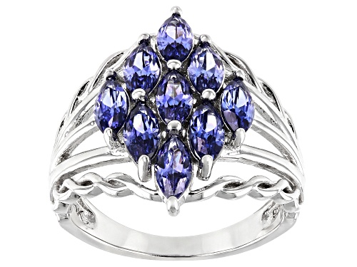 Photo of Bella Luce ® 2.25ctw Esotica ™ Tanzanite Simulant Rhodium Over Sterling Silver Ring - Size 7