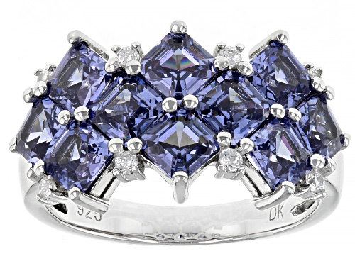 Photo of Bella Luce ® Esotica™ 5.95ctw Tanzanite And White Diamond Simulants Rhodium Over Silver Ring - Size 7