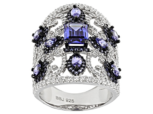 Photo of Bella Luce®7.12ctw Lab Created Sapphire, Tanzanite, And Diamond Simulants Rhodium Over Silver Ring - Size 5