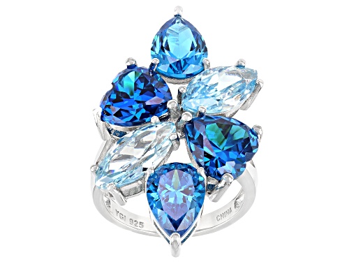 Photo of Bella Luce ® Esotica™ 19.82ctw Multi Gem Simulants Rhodium Over Sterling Silver Ring - Size 7