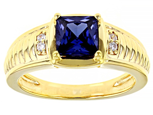Photo of Bella Luce ® Esotica™ 2.80ctw Tanzanite And White Diamond Simulants Eterno™ Yellow Men's Ring - Size 10