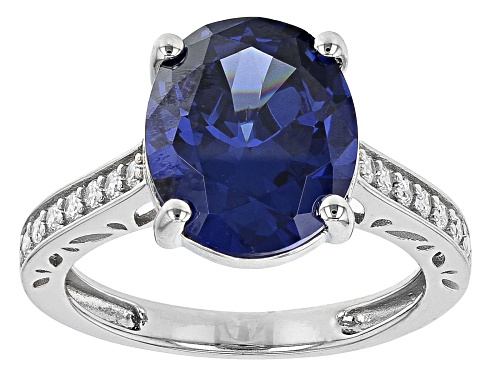 Photo of Bella Luce ® Esotica™ 8.66ctw Tanzanite And White Diamond Simulants Rhodium Over Silver Ring - Size 11