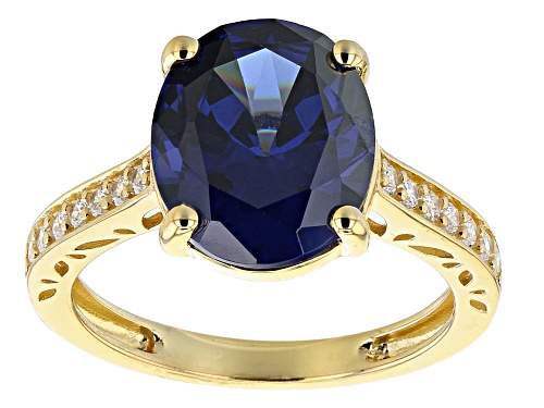 Photo of Bella Luce ® Esotica™ 8.66ctw Tanzanite And White Diamond Simulants Eterno™ Yellow Ring - Size 7