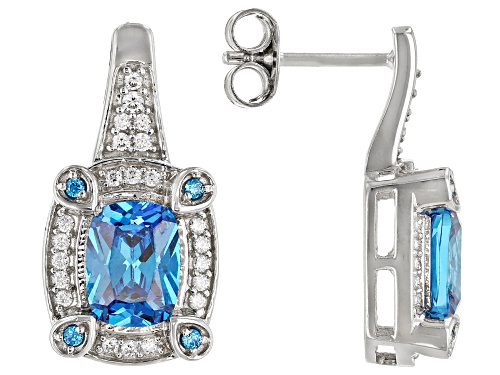 Bella Luce ® Esotica™ 5.26ctw Neon Apatite And White Diamond Simulants Rhodium Over Silver Earrings