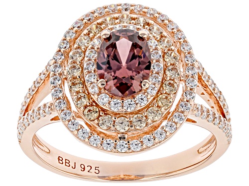 Photo of Bella Luce ® Esotica™ 2.70ctw Blush Zircon, Champagne, And White Diamond Simulants Eterno™ Rose Ring - Size 11