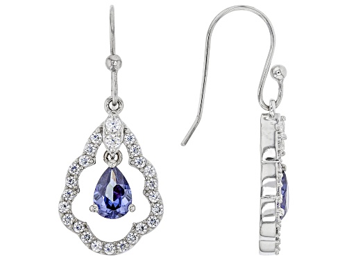 Photo of Bella Luce ® Esotica™ 4.00ctw Tanzanite And White Diamond Simulants Rhodium Over Silver Earrings