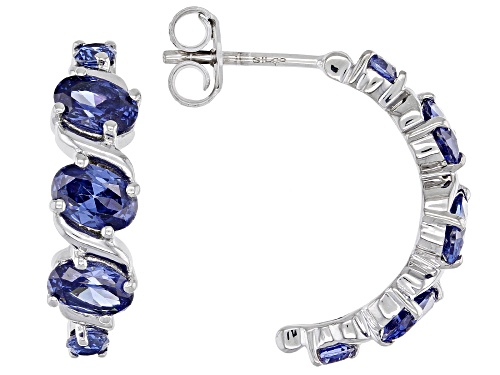 Photo of Bella Luce ® Esotica™ 5.42ctw Tanzanite Simulant Rhodium Over Sterling Silver Earrings