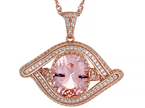 Photo of Bella Luce ® Esotica™ 4.05ctw Morganite And White Diamond Simulants Eterno™ Rose Pendant With Chain
