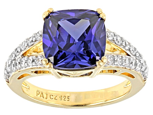 Photo of Bella Luce® Esotica™ 3.91ctw Tanzanite And White Diamond Simulants Eterno™ Yellow Ring - Size 10