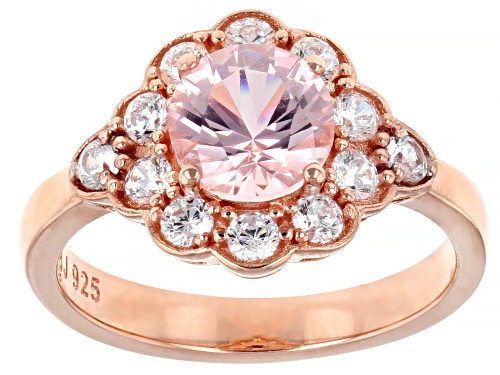 Bella Luce ® 3.01ctw Esotica™ Morganite And White Diamond Simulants Eterno™ Rose Ring - Size 10
