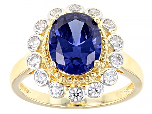 Photo of Bella Luce ® Esotica™ 5.34ctw Tanzanite And White Diamond Simulants Eterno™ Yellow Ring - Size 11