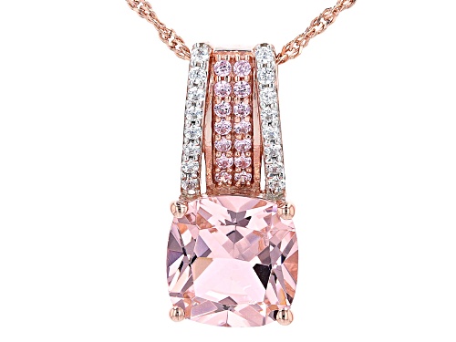 Photo of Bella Luce® Esotica™ Morganite, Pink and White Diamond Simulants Eterno™ Rose Pendant With Chain