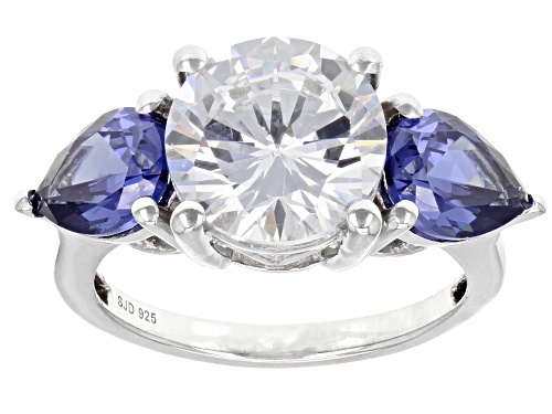 Bella Luce ® Esotica™ White Diamond And Tanzanite Simulants Platinum Over Sterling Silver Ring - Size 10