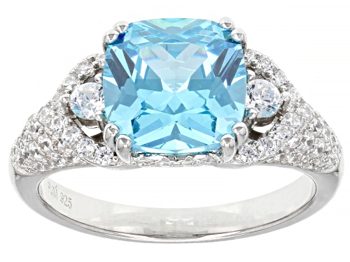Photo of Bella Luce ® Esotica™ 6.24ctw Neon Apatite And White Diamond Simulants Rhodium Over Silver Ring - Size 7