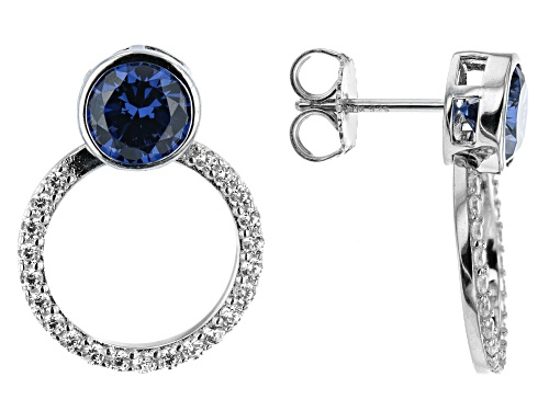 Bella Luce® Esotica™ 5.77ctw Tanzanite And White Diamond Simulants Platinum Over Silver Earrings