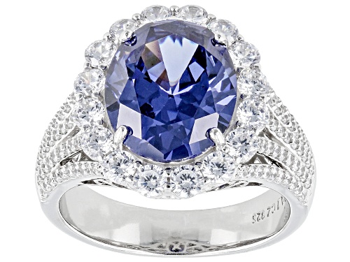 Photo of Bella Luce® Esotica™ 8.92ctw Tanzanite And White Diamond Simulants Platinum Over Silver Ring - Size 5