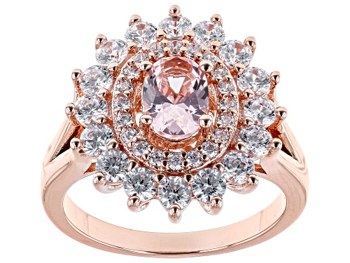 Bella Luce® Esotica™ 3.09ctw Morganite And White Diamond Simulants Eterno™ Rose Ring - Size 7