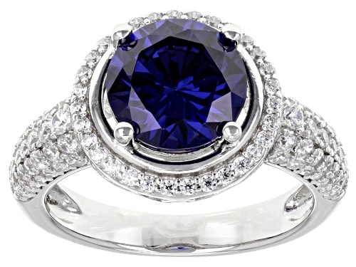 Photo of Bella Luce® Esotica™ 6.00ctw Tanzanite And White Diamond Simulants Rhodium Over Sterling Silver Ring - Size 8