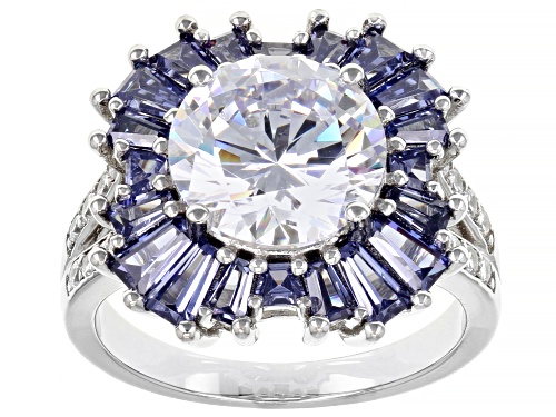 Photo of Bella Luce® Esotica™ 9.36ctw Tanzanite And White Diamond Simulants Rhodium Over Sterling Silver Ring - Size 7