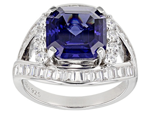 Photo of Bella Luce® Esotica™ 10.04ctw Tanzanite And White Diamond Simulants Rhodium Over Silver Ring - Size 9