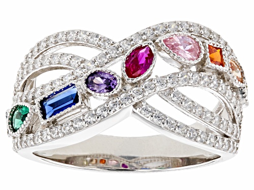 Photo of Bella Luce® Esotica™ 1.82ctw Multi-Gem Simulants Rhodium Over Sterling Silver Ring - Size 5