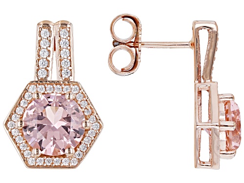 Bella Luce® Esotica™ 4.90ctw Morganite And White Diamond Simulants Eterno™ Rose Earrings