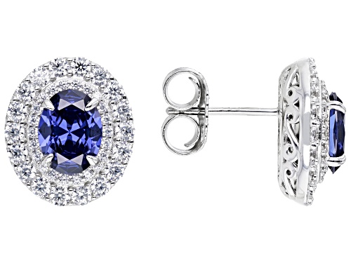 Photo of Bella Luce® Esotica™ 6.06ctw Tanzanite And White Diamond Simulants Rhodium Over Silver Earrings
