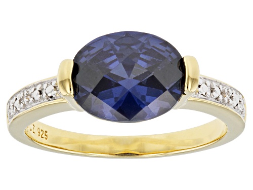 Photo of Bella Luce® Esotica™ 3.58ctw Tanzanite And White Diamond Simulants Eterno™ Yellow Ring - Size 9