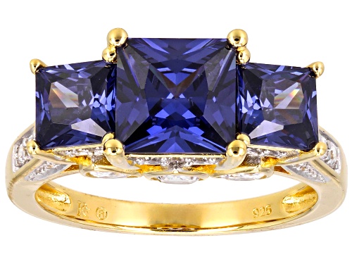 Bella Luce® Esotica™ 6.31ctw Tanzanite And White Diamond Simulants Eterno™ Yellow Ring - Size 10