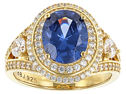 Bella Luce® Esotica™ 7.36ctw Tanzanite And White Diamond Simulants Eterno™ Yellow Ring - Size 7