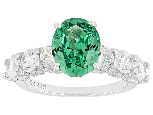 Bella Luce® Esotica™ 4.28ctw Paraiba Tourmaline And White Diamond Simulants Rhodium Over Silver Ring - Size 8