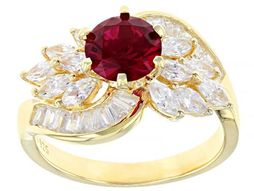Photo of Bella Luce® 2.38ctw Red Spinel And White Diamond Simulants Eterno™ Yellow Ring - Size 8