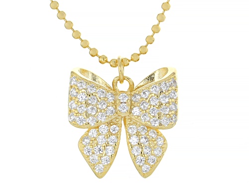Bella Luce® 0.46ctw White Diamond Simulant Eterno™ Yellow Bow Necklace with Christmas Card