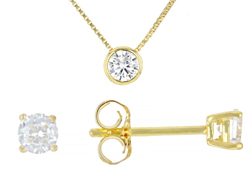 Bella Luce® 1.29ctw White Diamond Simulant Eterno™ Yellow Stud and Necklace Set with Box