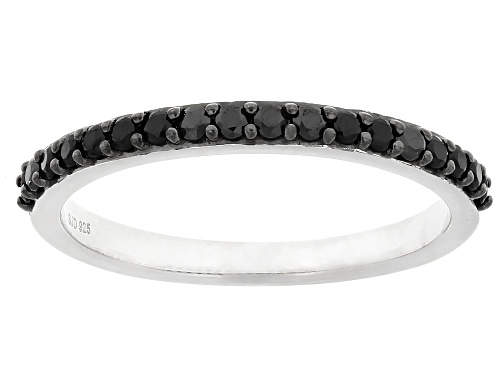 Bella Luce® 0.25ctw Black Diamond Simulant Rhodium Over Sterling Silver Ring - Size 6