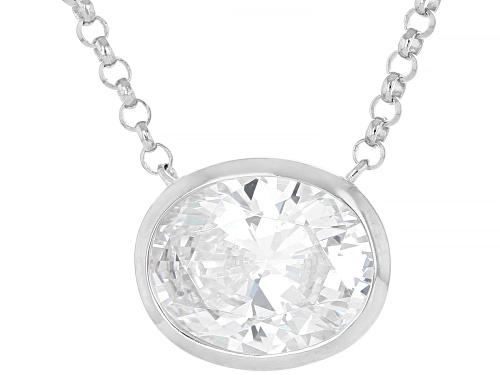 Bella Luce® 3.67ctw White Diamond Simulant Rhodium Over Sterling Silver Necklace - Size 18