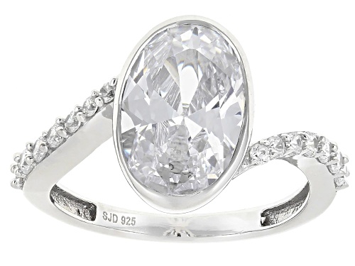 Bella Luce® 5.87ctw White Diamond Simulant Rhodium Over Sterling Silver Ring - Size 11