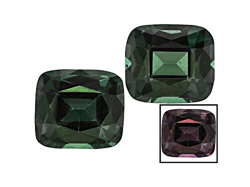 Matched pair of Masasi color change garnet 1.67ctw 5.5x5mm rectangular cushion