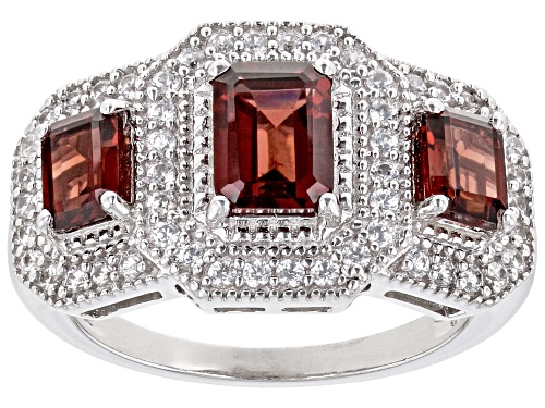 Photo of 2.33ctw Vermelho Garnet™ With 0.57ctw White Zircon Rhodium Over Sterling Silver Ring - Size 9