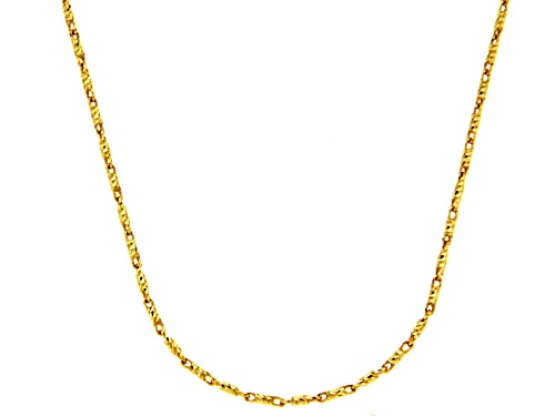 14k Yellow Gold 1mm Diamond Cut Bar Link 18 Inch Chain Necklace 4.5 Gram Weight  Made In Italy - Size 18