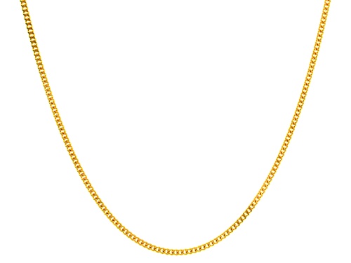 14k Yellow Gold 2mm Curb Link 18 Inch Chain Necklace Min 6.3 Gram Weight - Size 18