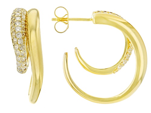 Bella Luce® Italia 1.00ctw White Diamond Simulant Eterno™ Yellow Hoops(0.60ctw DEW)