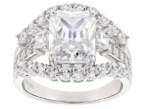 Bella Luce® 7.20ctw White Diamond Simulant Rhodium Over Sterling Silver Ring (4.36ctw DEW) - Size 10