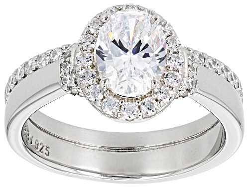 Bella Luce® 3.55ctw White Diamond Simulant Platinum Over Sterling Silver Ring (2.15ctw DEW) - Size 7