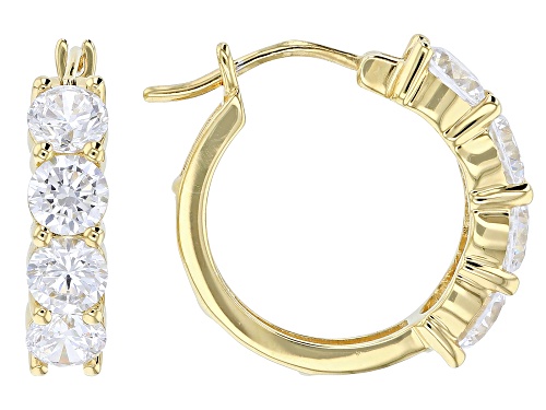 Bella Luce® 5.50ctw White Diamond Simulant Eterno™ Yellow Hoops(3.33ctw DEW)