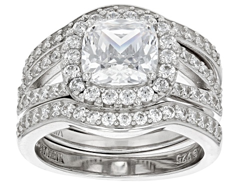 Bella Luce® 4.55ctw Diamond Simulant Platinum Over Silver Holiday Ring Set Boxed Set (2.75ctw DEW) - Size 5