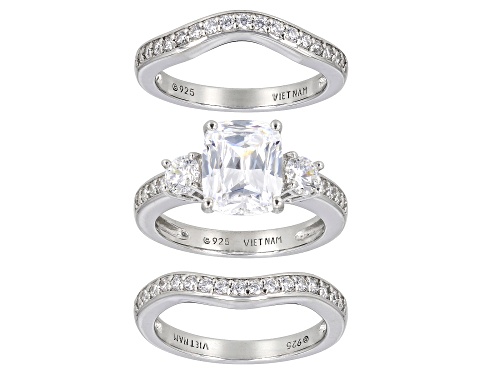 Bella Luce® 5.83ctw White Diamond Simulant Platinum Over Sterling Silver Ring Set(3.53ctw DEW) - Size 12